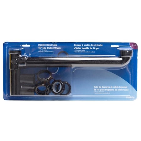 Plumb Pak END OUTLET WASTE BLACK 16in. PP925B